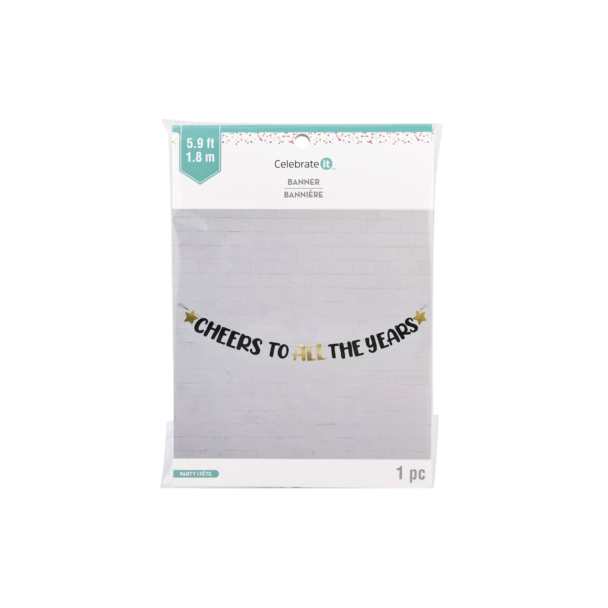 12 Pack: 6ft. Black & Gold All The Years Banner by Celebrate It™